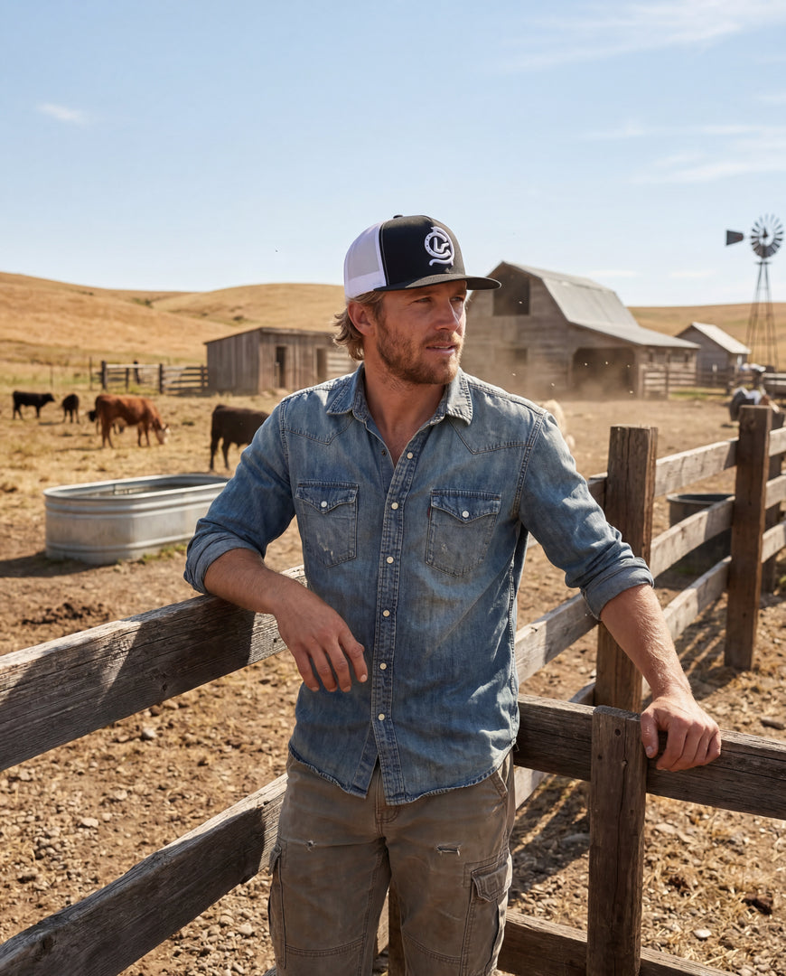Diamond Ranch Black Trucker Hat
