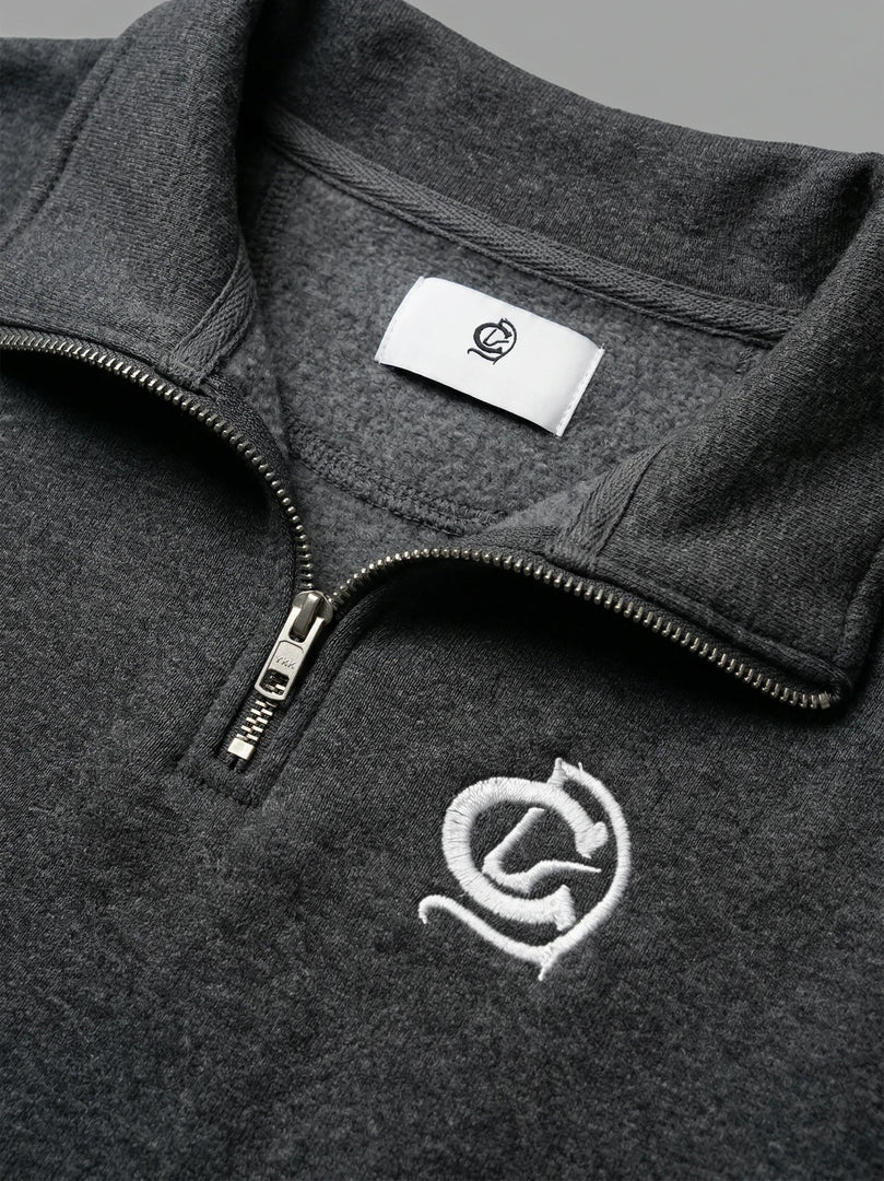 Diamond Ranch Western Quarter Zip Black Heather